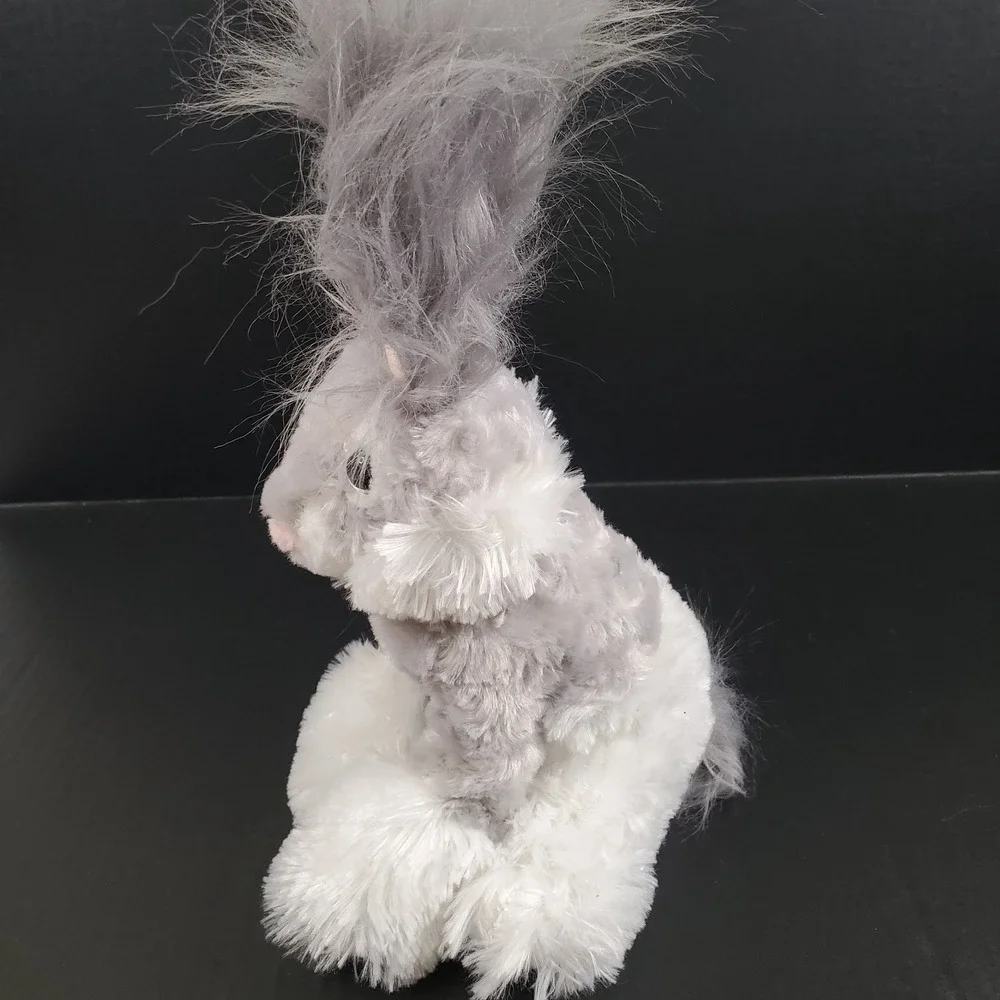 Dan Dee Angora Bunny Rabbit Plush Gray‎ Long Hair 12